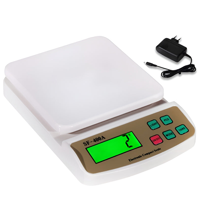SF-400A Digital Kitchen Scale – 10kg/1g Precision with LCD Display & Dual Power Options