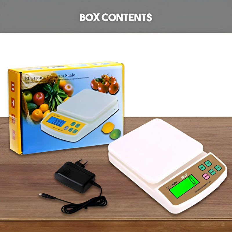 SF-400A Digital Kitchen Scale – 10kg/1g Precision with LCD Display & Dual Power Options