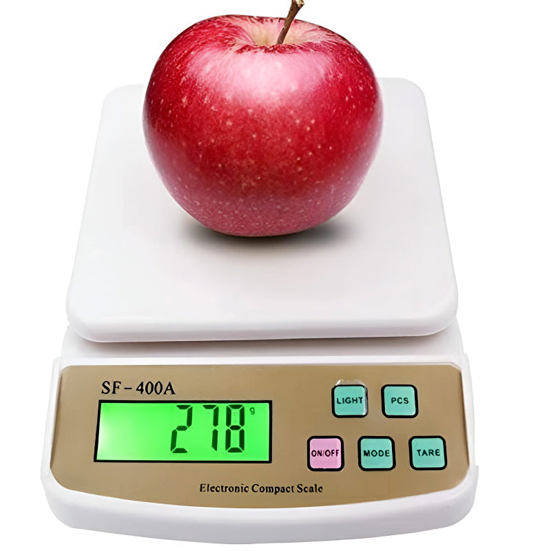 SF-400A Digital Kitchen Scale – 10kg/1g Precision with LCD Display & Dual Power Options