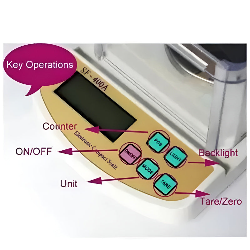 SF-400A Digital Kitchen Scale – 10kg/1g Precision with LCD Display & Dual Power Options