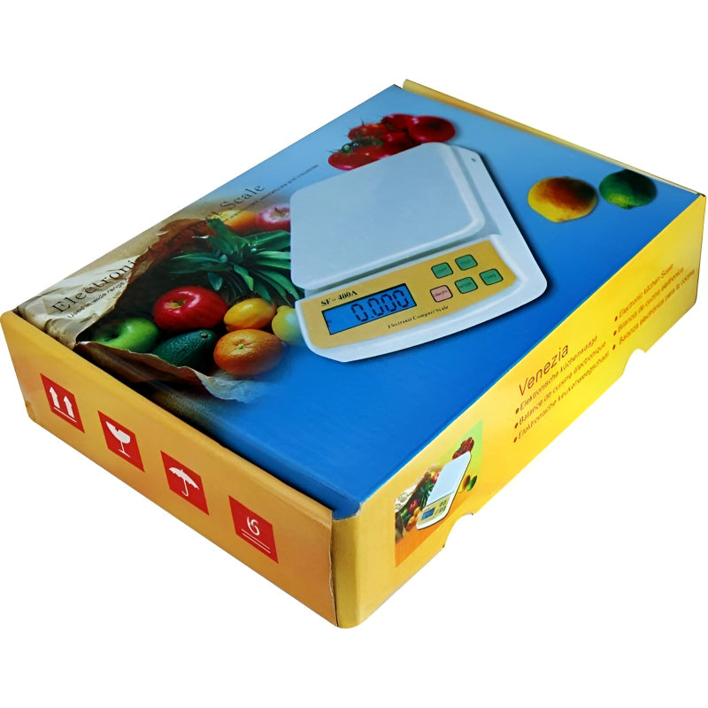 SF-400A Digital Kitchen Scale – 10kg/1g Precision with LCD Display & Dual Power Options