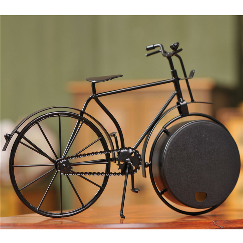 Vintage Antique-Style Metal Bicycle Decor Clock Timepiece with Retro Charm