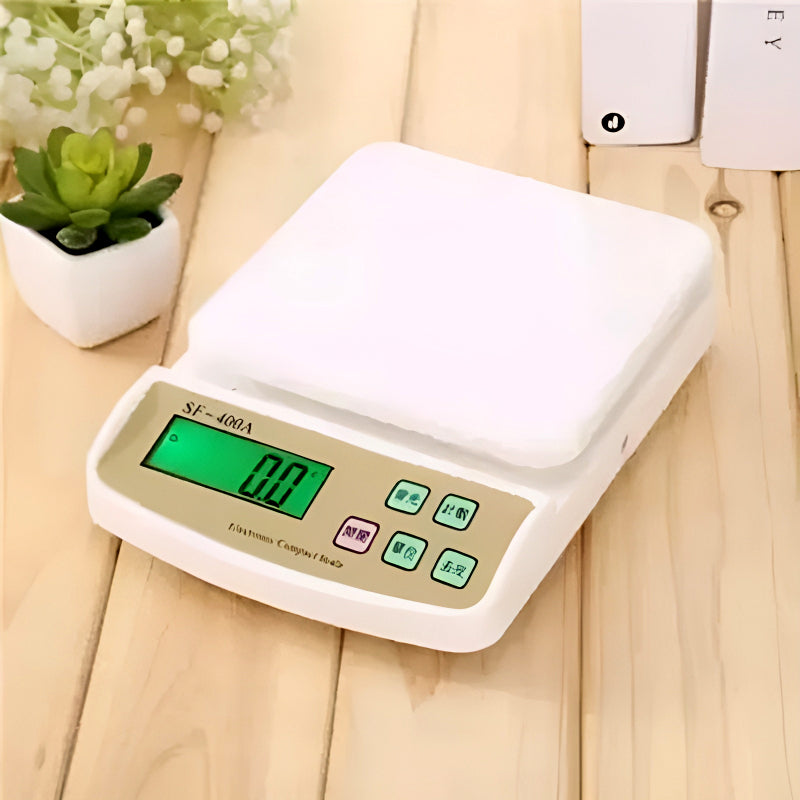 SF-400A Digital Kitchen Scale – 10kg/1g Precision with LCD Display & Dual Power Options
