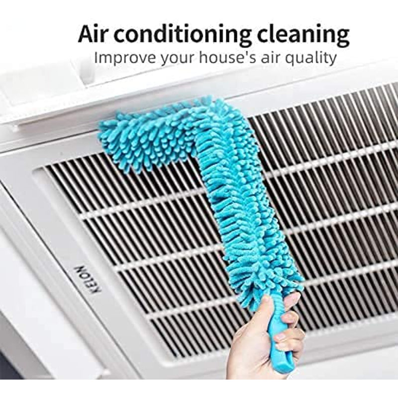 Multi-Functional Flexible Micro Fiber Duster With Telescopic Stainless Steel Handle