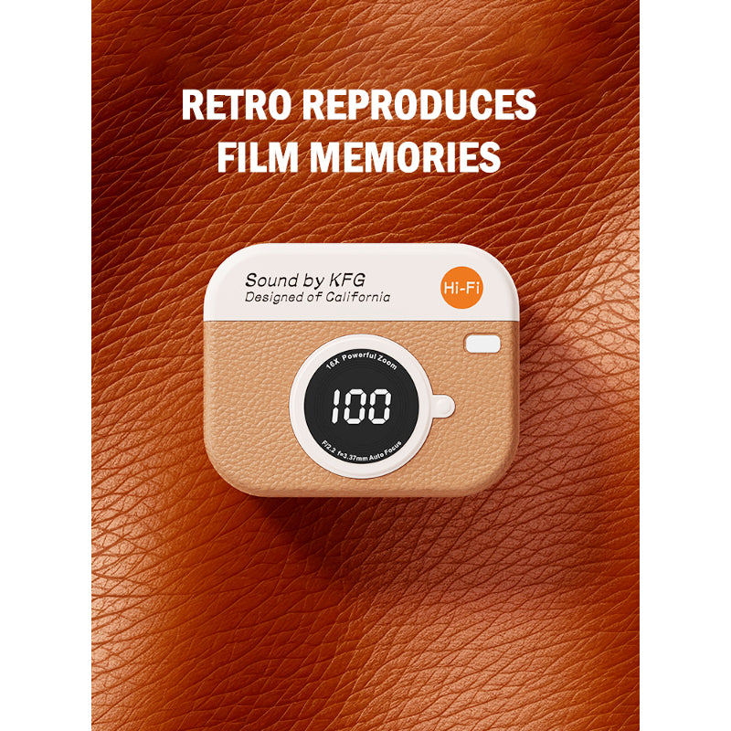 X73 Retro Camera Design TWS Wireless Earbuds – Hi-Fi Stereo Sound, ENC Noise Cancellation, Digital Display and IPX4 Waterproof