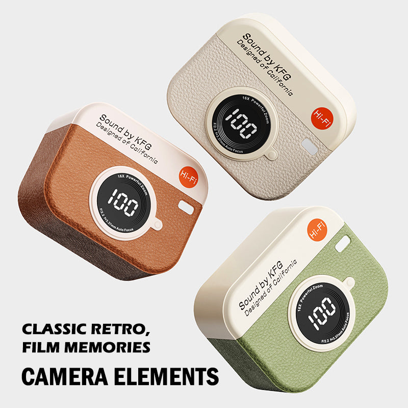 X73 Retro Camera Design TWS Wireless Earbuds – Hi-Fi Stereo Sound, ENC Noise Cancellation, Digital Display and IPX4 Waterproof