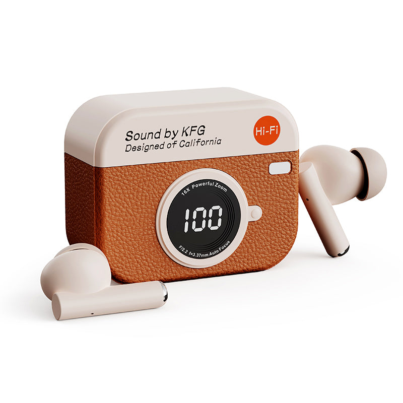 X73 Retro Camera Design TWS Wireless Earbuds – Hi-Fi Stereo Sound, ENC Noise Cancellation, Digital Display and IPX4 Waterproof